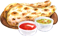 インドカレーとナンのイラスト